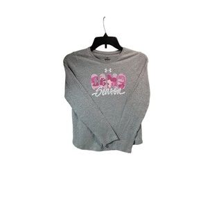 Under Armour Girl's Youth Medium Gray Long Sleeve T-Shirt Tee Pink Camo Season